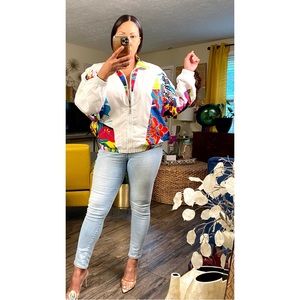 Vintage Floral Windbreaker Jacket